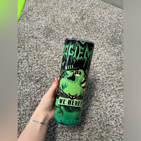 Boogie man 20oz tumbler Oogie boogie tumbler with lid and straw - Picture 2 of 5